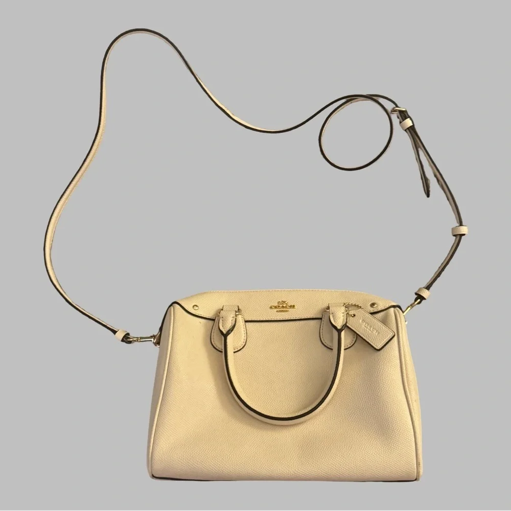 COACH Mini Bennett White Leather Handbag